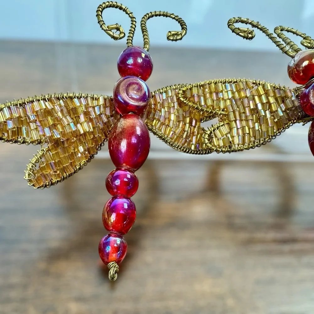 Dragon Fly Jeweled‎ Napkin Rings Set of 2 Kitchen Pier 1 Imports Holiday